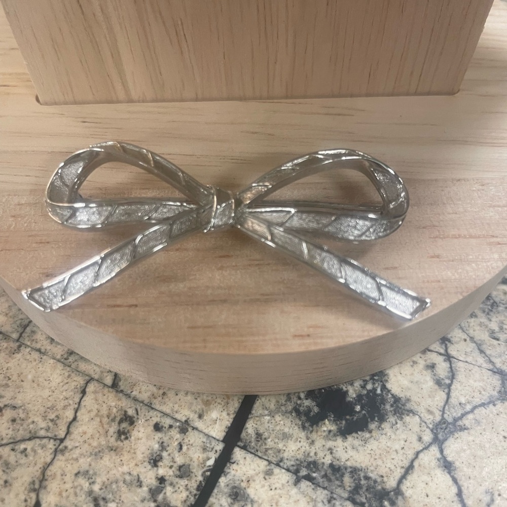 Trifari Silver Bow Brooch